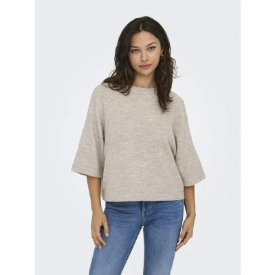 Afbeelding van ONLY ONLSIMONI 3/4 PULLOVER KNT NOOS Dames Trui Pumice Stone Melange
