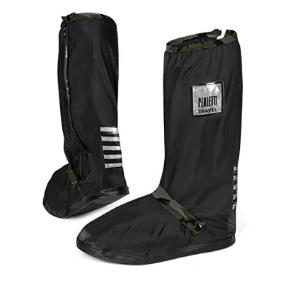 Afbeelding van Perletti Overschoenen Reflecterend Pvc Zwart/legergroen Maat 40 42