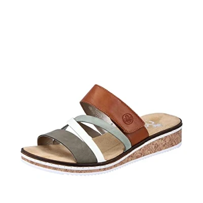 Image de Rieker Sandales V3652 pour femme, vert, 40.5 EU
