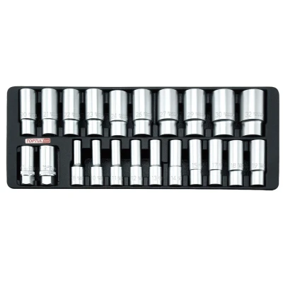 Afbeelding van TOPTUL GAAT2202 Doppenset 22 Zeskant Chroom vanadium staal 1/2 Vierkant