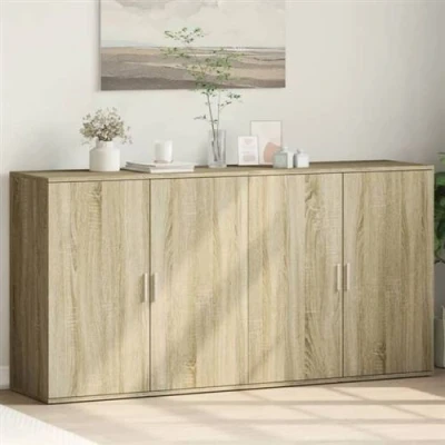 Afbeelding van vidaXL Dressoirs 2 st 79x38x80 cm bewerkt hout sonoma eikenkleurig