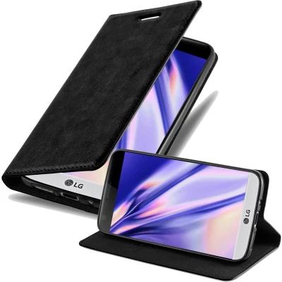 Afbeelding van Cadorabo Hoesje geschikt voor LG G5 in ZWARTE NACHT Beschermhoes met magnetische sluiting, standfunctie en kaartvakje Book Case Cover Etui