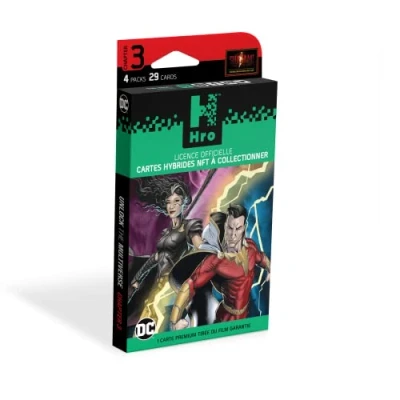 Image de 4 Packs Premium Cartes à collectionner hybrides Dc Comics Hro Chapter 3 Shazam Fury of the Gods