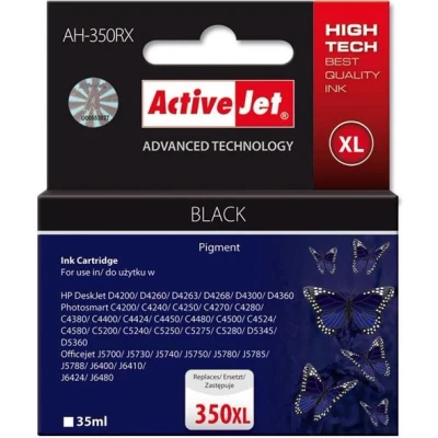 Afbeelding van Activejet AH 350RX inktcartridge (vervanging voor HP 350XL CB336EE; Premium; 35 ml; zwart)