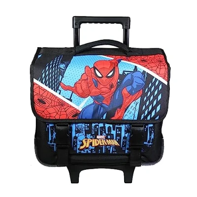 Afbeelding van BAGTROTTER Schooltas met wieltjes, 38 cm, Spider Man Blauw