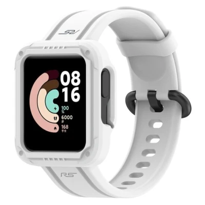 Afbeelding van Siliconen sportband met case Wit Xiaomi Redmi Watch 2 (Lite)