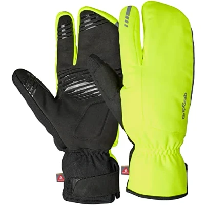 Afbeelding van GripGrab Nordic 2 Windproof Strenge Winter Lobster Fietshandschoenen Geel Hi Vis Unisex Maat XL