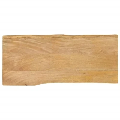 Afbeelding van Tafelblad met natuurlijke rand 100x40x3,8 cm massief mangohout