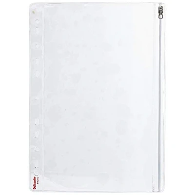Afbeelding van Esselte Geperforeerde tas, draagtas met ritssluiting, transparant, glad, A4, zacht pvc, 200 micron, 5 stuks, 411200