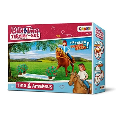 Afbeelding van Craze Bibi &amp; Tina Set paard figuur jumping wedstrijd speelfiguur Amadeus speelgoed paarden dieren 14639