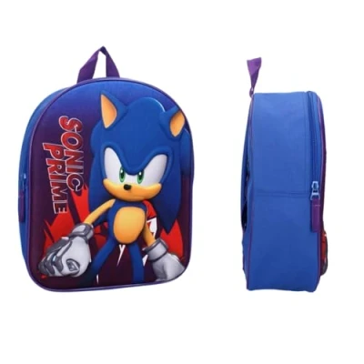 Afbeelding van mybagstory 3D Sonic rugzak voor jongens blauw kind school kleuterschool schooltas meisjes maat 32 cm verstelbare bandjes cadeau idee, blauw, kind,