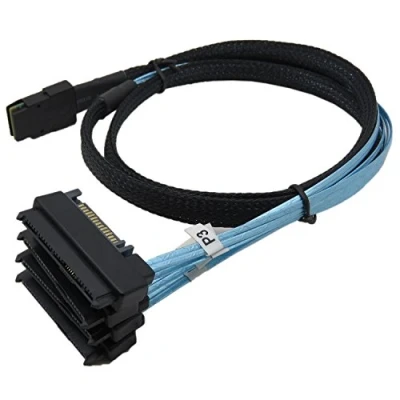 Afbeelding van YIWENTEC Mini SAS 36 SFF 8087 to (4) 8482 connectoren met SATA voeding 1 m