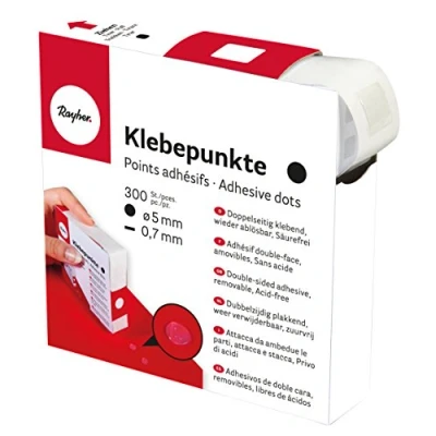 Afbeelding van Rayher 30056000 dubbelzijdige plakstippen, 5mm øx0,7mm, 300 stuks, transparant