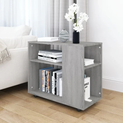 Afbeelding van Bijzettafel 70x35x55 cm bewerkt hout grijs sonoma eikenkleurig