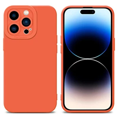 Afbeelding van Cadorabo Hoesje geschikt voor Apple iPhone 14 PRO in Fluid ORANJE Beschermhoes gemaakt van flexibel TPU silicone Cover Case