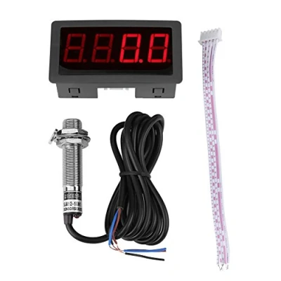 Afbeelding van LED Digitale toerenteller, RPM snelheidsmeter + Hall NPN Nabijheid Sensor (rood/blauw) (rood)