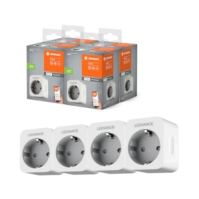 Afbeelding van LEDVANCE 4 stuks Wifi stopcontacten, Alexa Smart stopcontacten. stroommeter voor Home, compatibel en bestuurbaar met Google, afstandsbediening of via app,