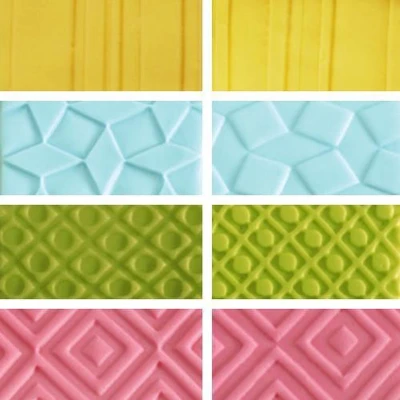 Afbeelding van Set van 4 decoratie stempelmatten &quot;geometrie&quot; Decora