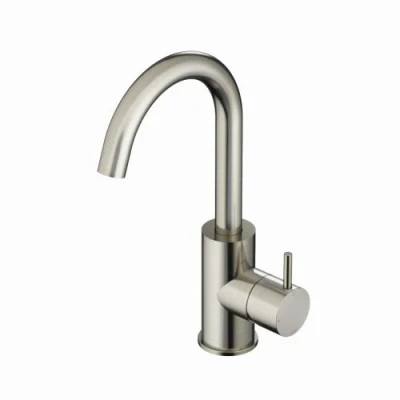 Afbeelding van HotBath Cobber wastafelmengkraan 27.8cms met draaibare uitloop zonder waste Geborsteld nikkel