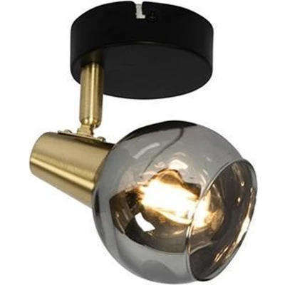 Afbeelding van QAZQA vidro Art Deco Plafondlamp en wandlamp 1 lichts L 12 cm Zwart Goud Woonkamer Slaapkamer Keuken