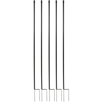 Afbeelding van horizont 5 stuks reserveharingen voor netten van 110 cm, met dubbele punt, extra haringen elektronische netten, kunststof haringen, zwart