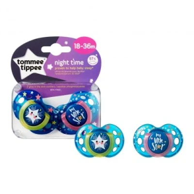 Image de Lot de 2 sucettes closer to nature nuit 18 36m tommee tippee