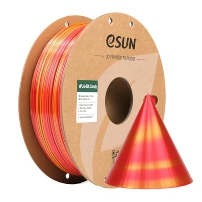 Afbeelding van eSUN PLA filament van zijde, 1,75 mm, zijdeachtig, meerkleurig, 3D printer, filament, 1 kg, spoel voor printers, rood/goud