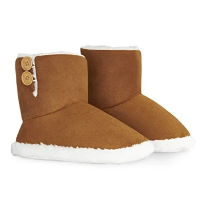 Afbeelding van Dunlop Herenpantoffels, gevoerde winterlaarzen, pantoffels voor heren, binnen en buiten, warme pantoffels, antislip zolen, traagschuim, origineel cadeau, Bruin