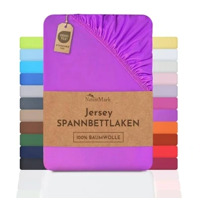 Afbeelding van Hoeslaken, jersey, 100% katoen in vele formaten en kleuren, merkkwaliteit Oeko Tex Standard 100, 140x200 160x200 cm