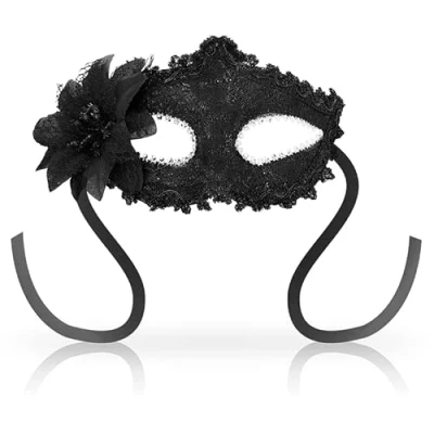 Afbeelding van Ohmama Masks Venetian Eyemask Side Flower Black