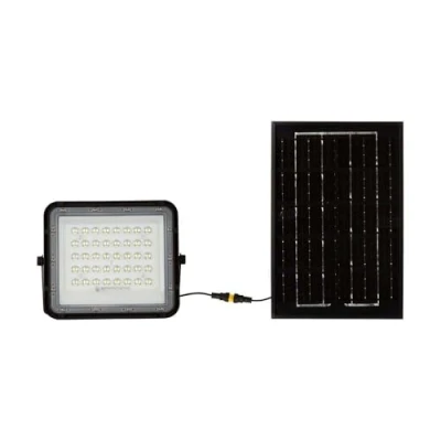 Afbeelding van V TAC VT 40W Zwarte Schijnwerper op zonne energie Zwart IP65 400 Lumen 6400K