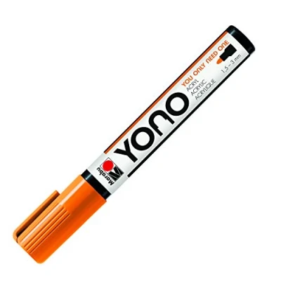 Afbeelding van Marabu YONO 12400103324 marker neon oranje 324, veelzijdige acrylstift met Japanse ronde punt 1,5 3 mm, op waterbasis, lichtecht en waterdicht, voor bijna alle