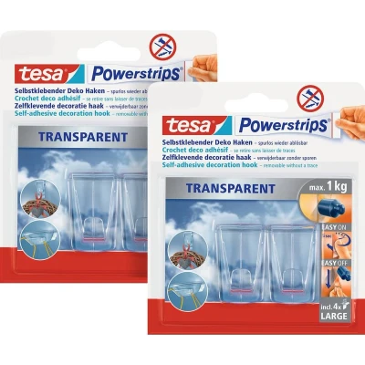 Afbeelding van tesa POWERSTRIPS® Kleefhaak Large Transparant Inhoud: 4 stuk(s)