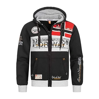 Afbeelding van Geographical Norway Flyer jas met capuchon voor heren, zwart.