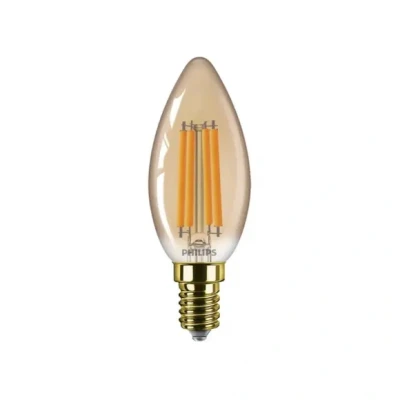 Afbeelding van Philips Filamentlamp amber 40W B35 E14, 6 W, 40 470 lm, 15000 uur, Flame