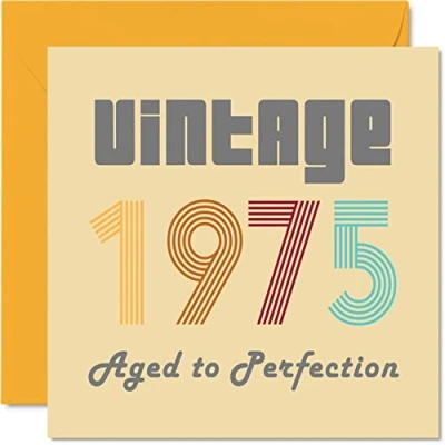 Afbeelding van 48 jaar verjaardagskaarten voor mannen en vrouwen Vintage 1975 Aged To Perfection Grappige verjaardagskaart hem haar, 145 mm x beste vriendin, mama, papa, broer, zus,