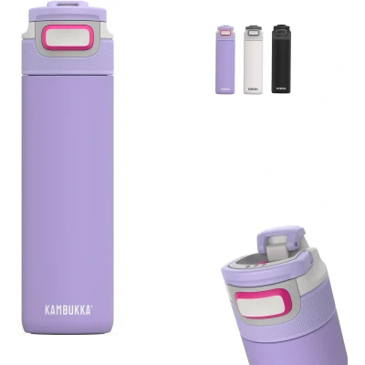 Afbeelding van Kambukka Stainless Steel Double Wall Vacuum Insulated Water Bottle With 3 In 1 Snapclean Lid Digital Lavender 600 Ml (20oz)
