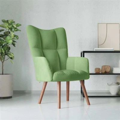 Image de vidaXL Chaise de relaxation Vert clair Velours328076