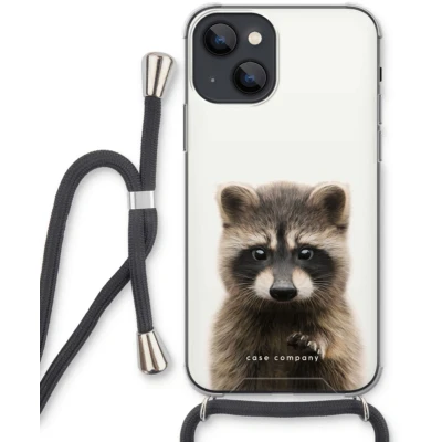 Afbeelding van Case Company® hoesje met Koord geschikt voor iPhone 13 mini Rocco Telefoonhoesje Zwart Extra Bescherming aan alle Kanten en Over de Schermrand