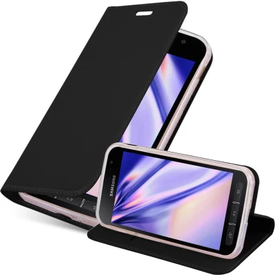 Afbeelding van Cadorabo Hoesje geschikt voor Samsung Galaxy XCover 4 / 4s in CLASSY ZWART Beschermhoes met magnetische sluiting, standfunctie en kaartvakje Book Case Cover Etui