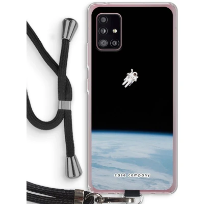 Afbeelding van Case Company® hoesje met Koord geschikt voor Samsung Galaxy A51 5G Alone in Space Telefoonhoesje Zwart Bescherming aan alle Kanten en Over de Schermrand