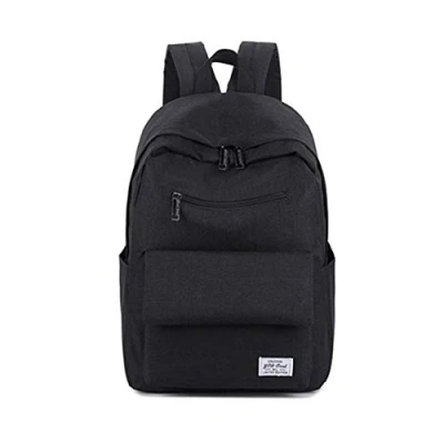 Afbeelding van Mendan Uniseks nylon rugzak voor laptop of outdoor, ideaal school, reizen, campus, junior, zwart, één maat