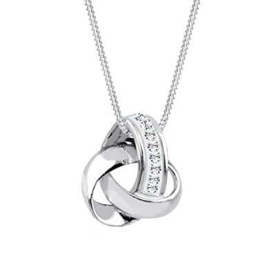 Afbeelding van Elli Dames Halsketting knoop hanger met kristallen in 925 sterling zilver