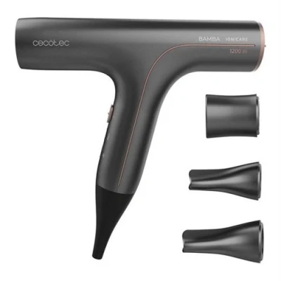 Image de Sèche cheveux Cecotec Ioncare 6000 RockStar Soft Gris foncé 1200 W moteur numérique 3 accessoires
