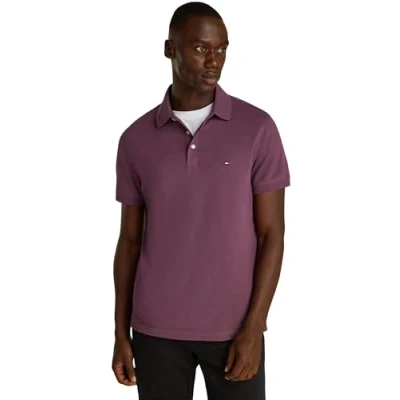 Image de Tommy Hilfiger Polo à manches courtes pour homme 1985 Slim Fit, Violet (Heritage Plum), 3XL grande taille