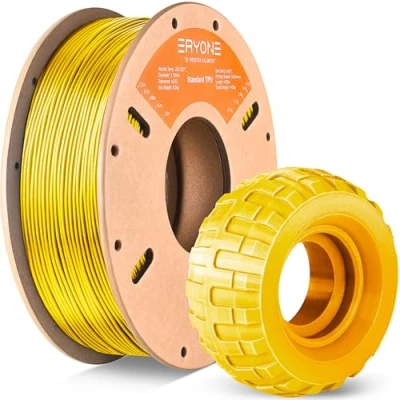 Afbeelding van ERYONE TPU filament 1,75 mm, 3D printerfilament TPU, 0,5 kg, 1 spoel, +/ 0,05 95 A, geel