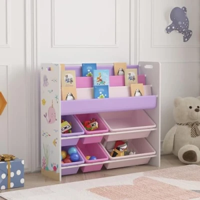 Afbeelding van Kinderkast Rødøy open kast 78x86x27cm oceaan motief [en.casa]