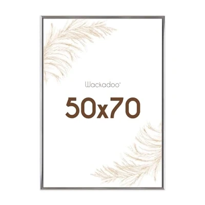 Afbeelding van Wackadoo® Kunststof fotolijst 50 x 70 cm zilver met glasplaat