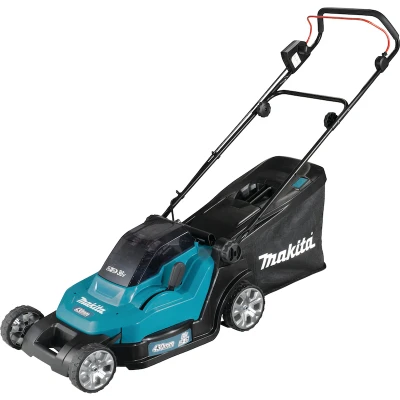 Afbeelding van Makita Accugrasmaaier DLM432Z 2 x 18 V 43 cm 20 75 mm 16,9 kg 500 1000 m² Met Mulchingfunctie 50 L Grasopvangbak Zonder Accu en Lader