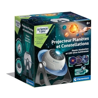 Afbeelding van CLEMENTONI Planeten en sterrenbeeldenprojector 3 spelmodi Gratis inhoud quizapplicatie